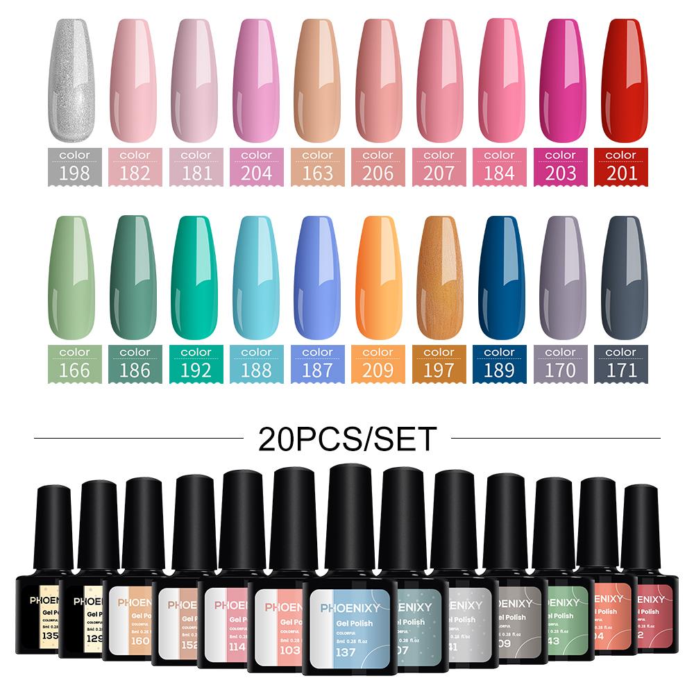 

Набор гелевых лаков для ногтей PHOENIXY, нужна светодиодная лампа для ногтей, лак для ногтей, гель-лак для ногтей, цветной гель-лак для дизайна ногтей