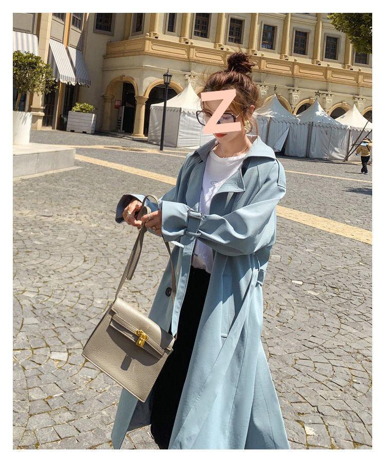 Women's Mid-Length Korean-Style Loose Trench Coat - British Design, Spring & Autumn 2025 Trend