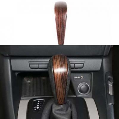 Gear Shift Knob Trim 07-11 For BMW 1 Series E81 Central Console Brown Wood Grain