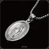 ZIYMU Virgin Mary Miraculous Medal Pendant Necklace with Venetian Chain, 50cm, Silver, Men's, Zm-p-051
