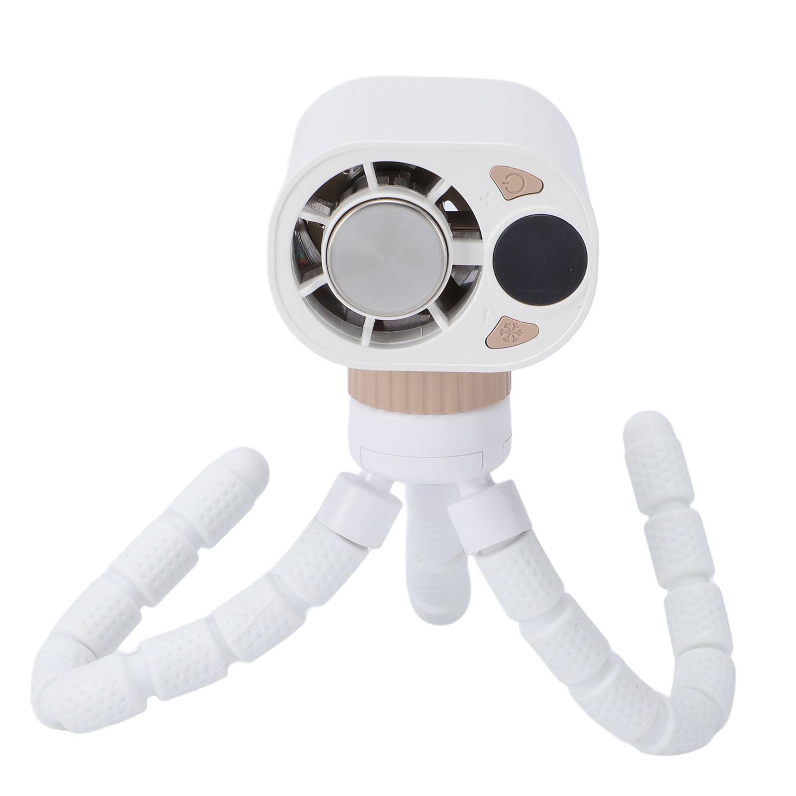 Mini Handheld Stroller Fan Personal Portable Baby Rechargeable Turbo Fan with Flexible Octopus Tripod Semiconductor