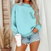 Women's Casual Fashion Round Neck Long Sleeve Sweatshirt With Pockets