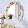 Retro European Bow Round Wall-Mounted Mirror for Bathroom or Bedroom Dressing Table