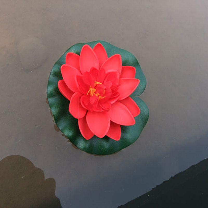 

Искусственный 10см Цветок Лотоса Кувшинка Искусственные Растения Плавающее Растение Бассейн красный