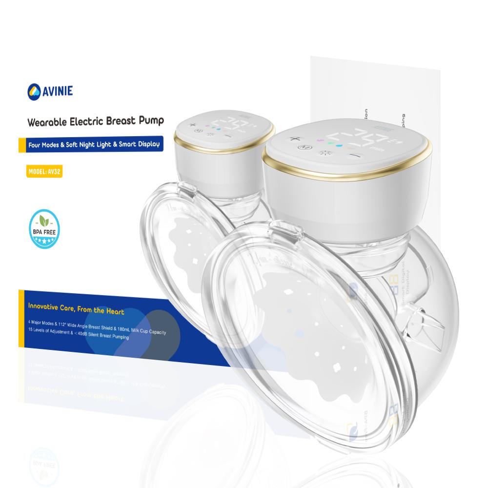 

Бесшумный Портативный Электрический Молокоотсос Носимый Без Рук Автоматический Молокоотсос для Комфорта Новорожденного Не содержит БФА Кормление Молоком белый