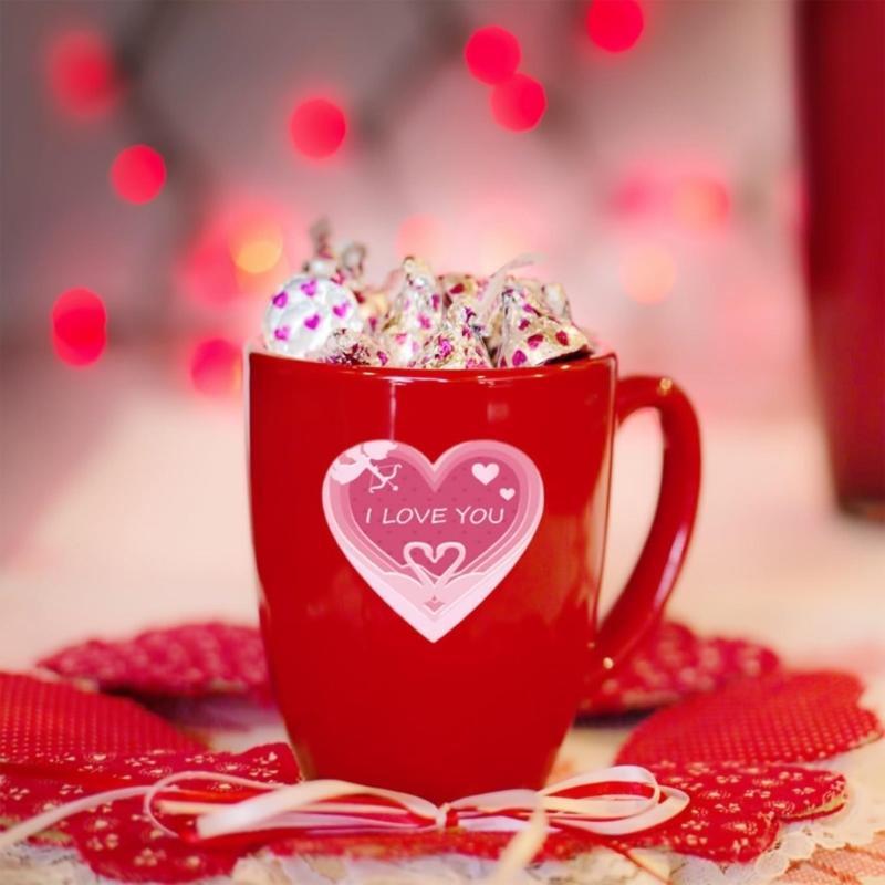 500Pcs Valentines Day Sticker 1Inch Rose Heart Sticker Adhesive Wrapping Label for Envelope Valentines Card Wedding