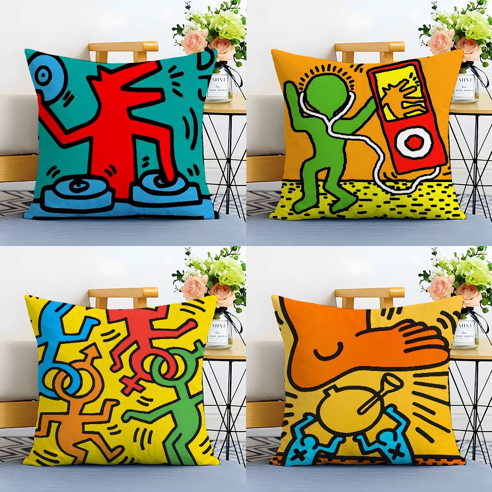 Pop Art Figures Graffiti Colorful Pillow Case Anti-Dustmite Invisible Zipper Sofa Bed