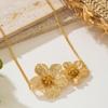 Wrinkled Flower Collarbone Chain Golden Jewelry Accessories New Flower Pendant Necklace  Women