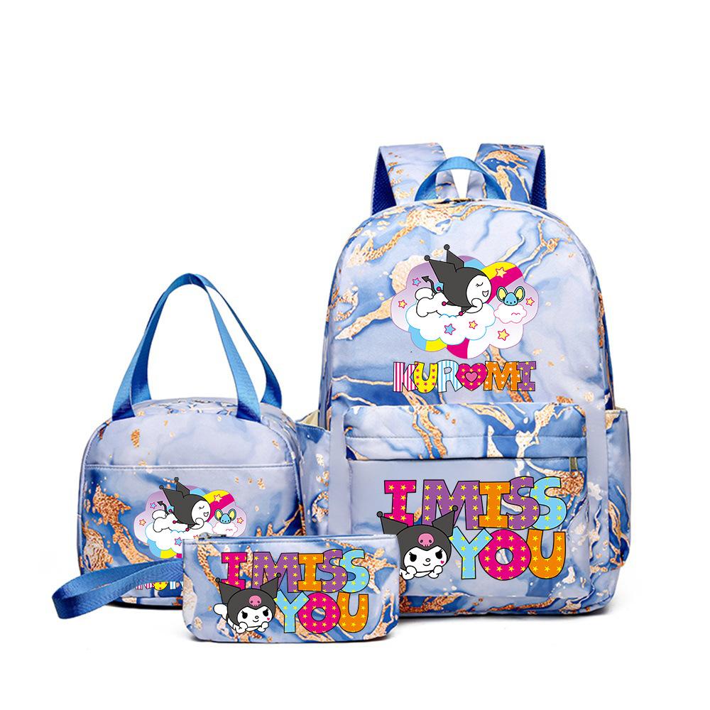 Student Schoolbag Cartoon Cute Large Capacity Backpack Lightweight Waterproof Middle School Student Backpack Three piece set