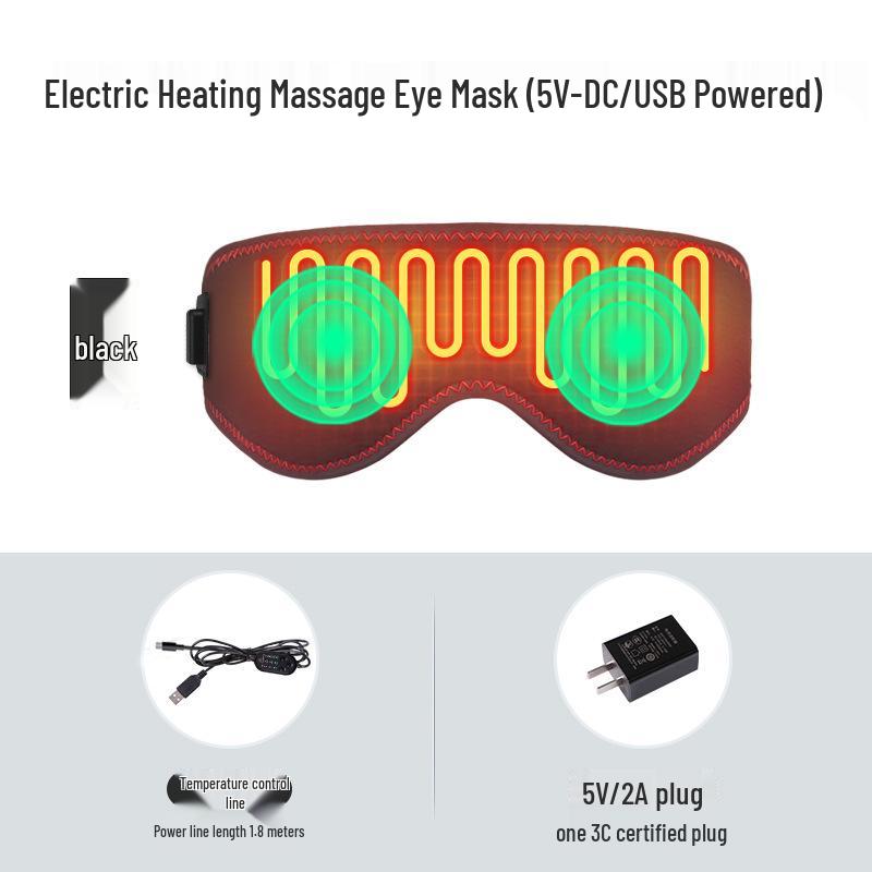 USB Far-Infrared Heating Eye Massager: Relieve Eye Fatigue, Promote Sleep with Electric Heat and Shading.