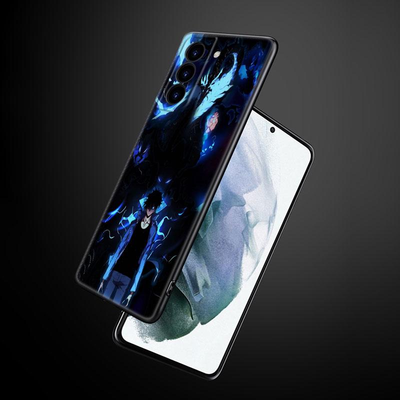 Anime Solo Leveling Phone Case For Samsung Galaxy S22 Pro S21 S20 Ultra FE S10 Lite 5G S10E S9 S8 Plus Soft TPU Black Cover