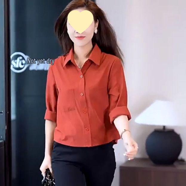 

Petite Women s Long Sleeve Casual Loose Top - Plus Size, Age-Reducing, Spring/Autumn Temperament, Belly Covering Shirt S