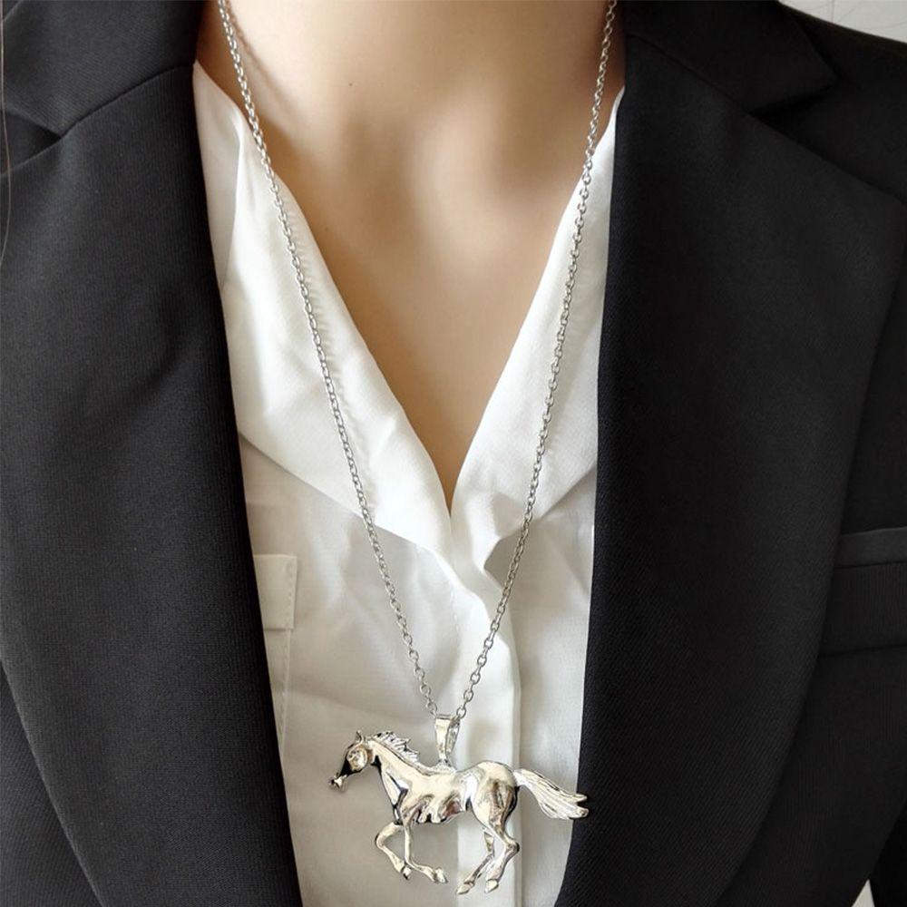Fashion Jewelry Accessories Silver/Gold Horse Necklace Pony Necklace Pendant Necklace