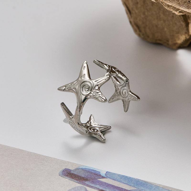 

Vintage and Trendy Gold Color Starfish Spliced Open Ring, Women s Fashionable Vacation Style Holiday Accessory Gift resizable