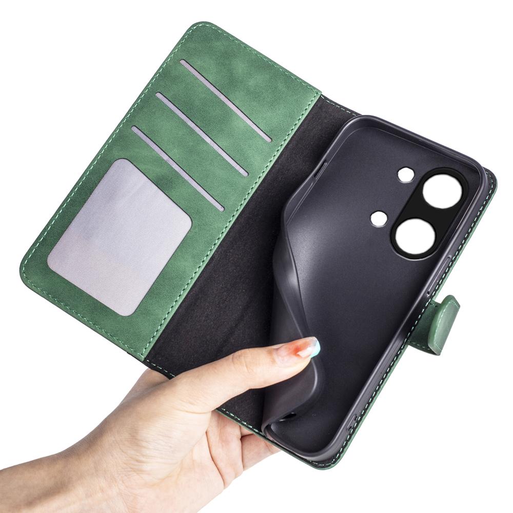 Wallet Shell for OnePlus Ace 2V/Nord 3 5G PU Leather Phone Cover Dual-color Splicing Stand Case