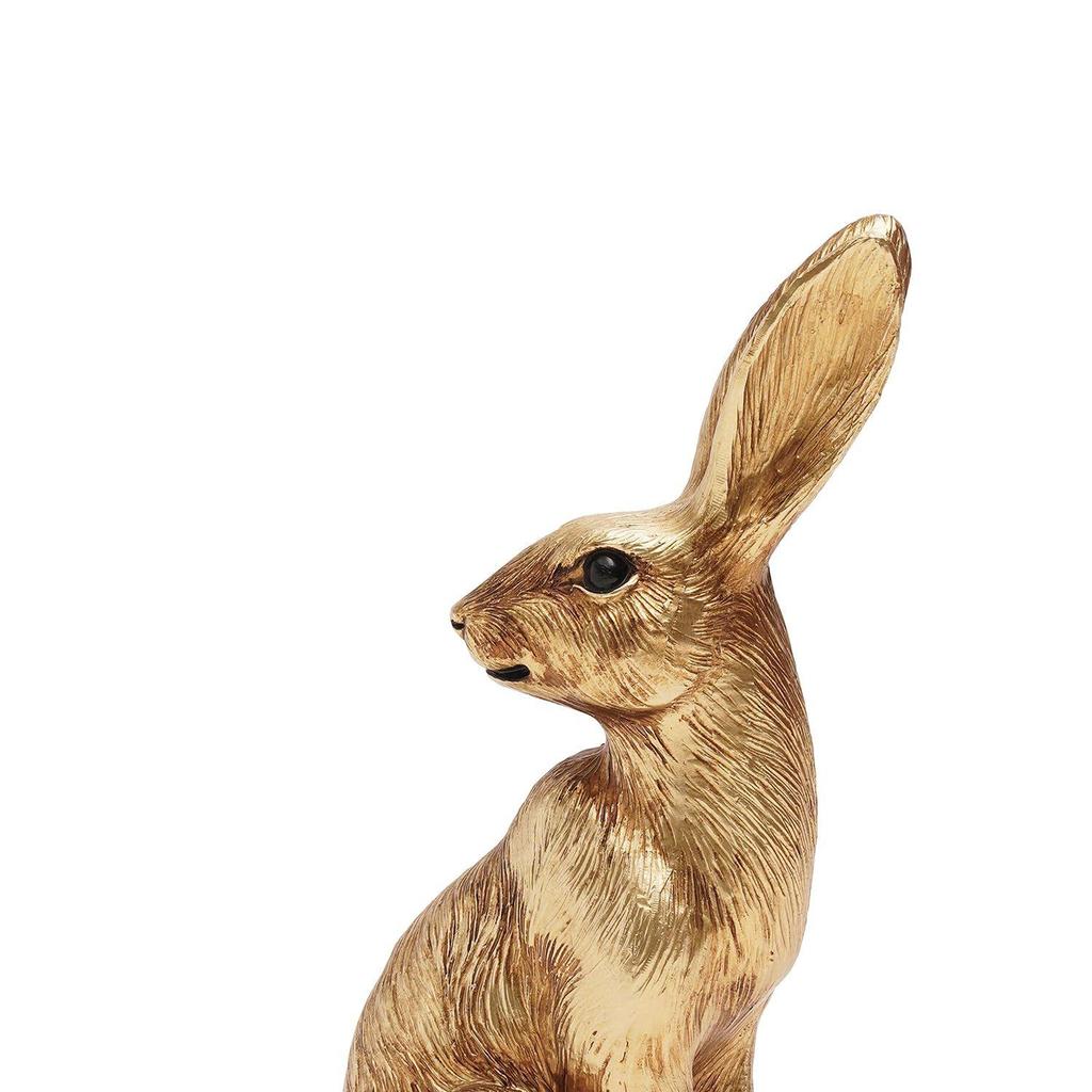 PURE HOME + LIVING Gold Metal Finish Polyresin Rabbit Figurine