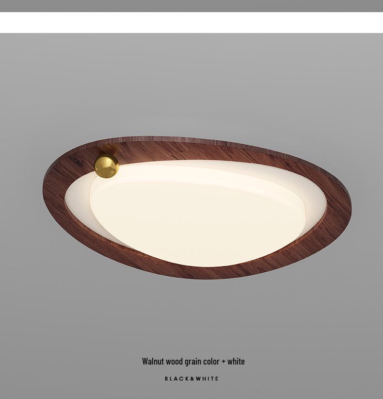 Chinese Style Retro Walnut Ceiling Light - Full Spectrum Eye Protection for Living Room & Study
