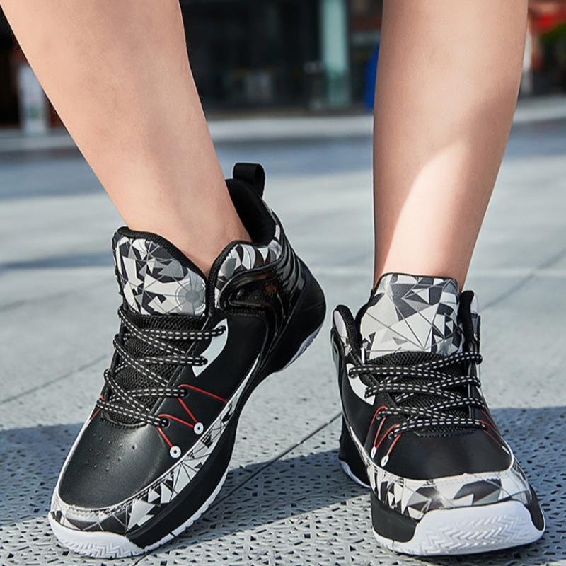 Pantofi de baschet cu talpă moale pentru copii, din piele, confortabili și rezistenti la uzură, pantofi sport cu vârf mediu, pantofi de sport pentru adolescenți, băieți