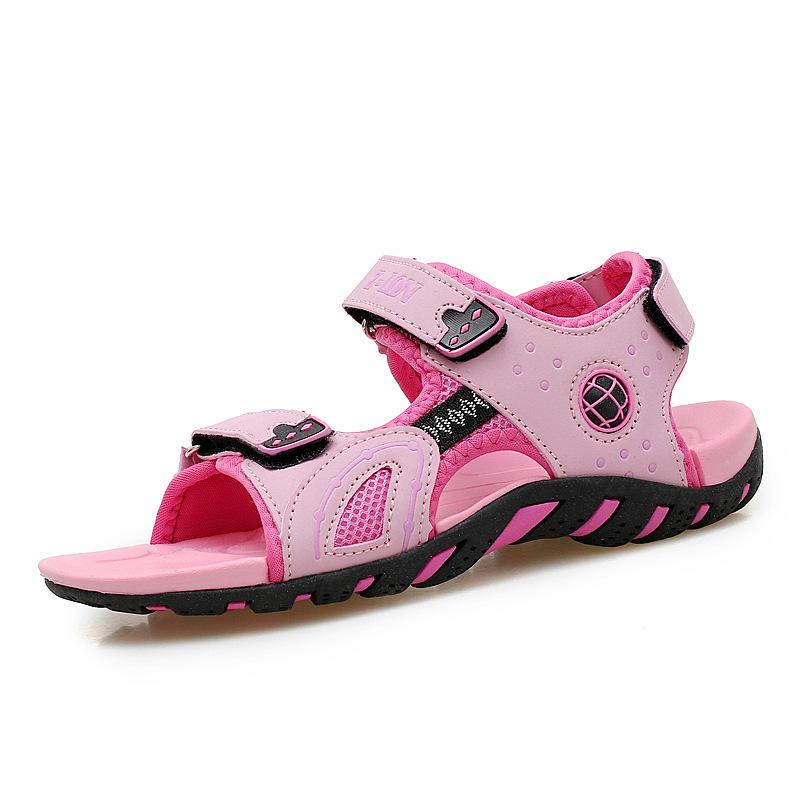 

Boys sandals 2020 new fashion Velcro sandals medium and large children Korean version children s leisure sports beach shoes men 38 розовый
