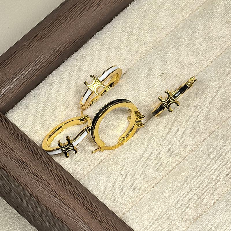 2025 Klassieke Arc de Triomphe Witte Emaille Stud Oorbellen - Dames Europees & Amerikaans Retro Luxe Stijl