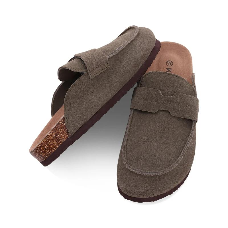 Fashion Crestar Women Clogs Slippers Classic Fashion Cork Suede Mules Antislip Slippers Fashion Outside Shoes With Arch Support
