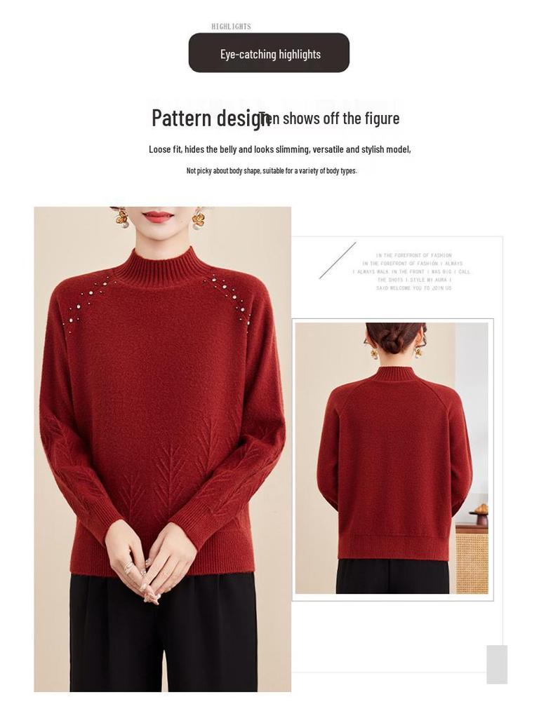2025 New Stylish Winter Knit Sweater for Middle-aged & Elderly Women