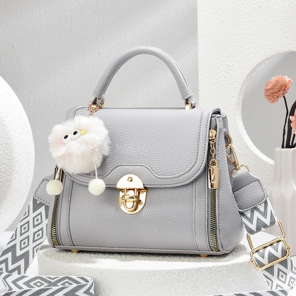 Solid Pu Color Single Shoulder Crossbody Bag With Zipper Women Compartments