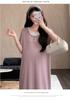 2026 Summer Style Ice Silk Slimming Maternity Two-Piece Dress