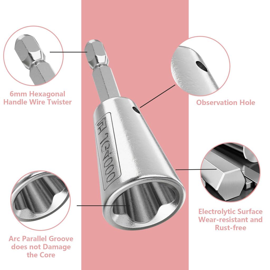 Upgraded Wire Twister Tool for Wire Connector Wire Twist Stripping Tool for Professional Electrician Wire Nut Wire Connector Socket Drills, Driver,