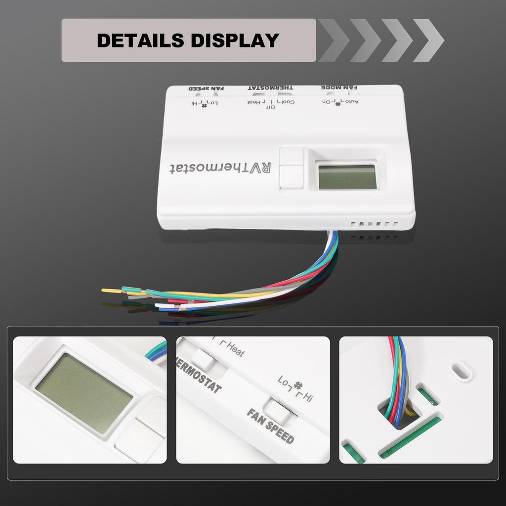 Digital Thermostat Rv Thermostat Heat/Cool T-Stat Wall Fit For Coleman 83303862 Mach 8330-336 337 338 339 368 386 83303362