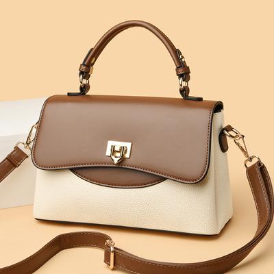 Splicing Texture Handbag 2025 Spring New Versatile Shoulder Messenger bagWomen's Small Square Bag Women