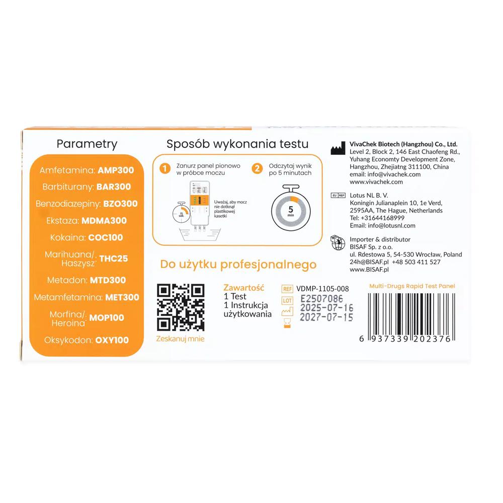 Urine Drug Test for 10 Substances for Professionals 1 pc
