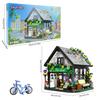 Small Particle Assembly Building Block House Construction Children'S Toys Diy City Building Block Flower Room Street View With Light