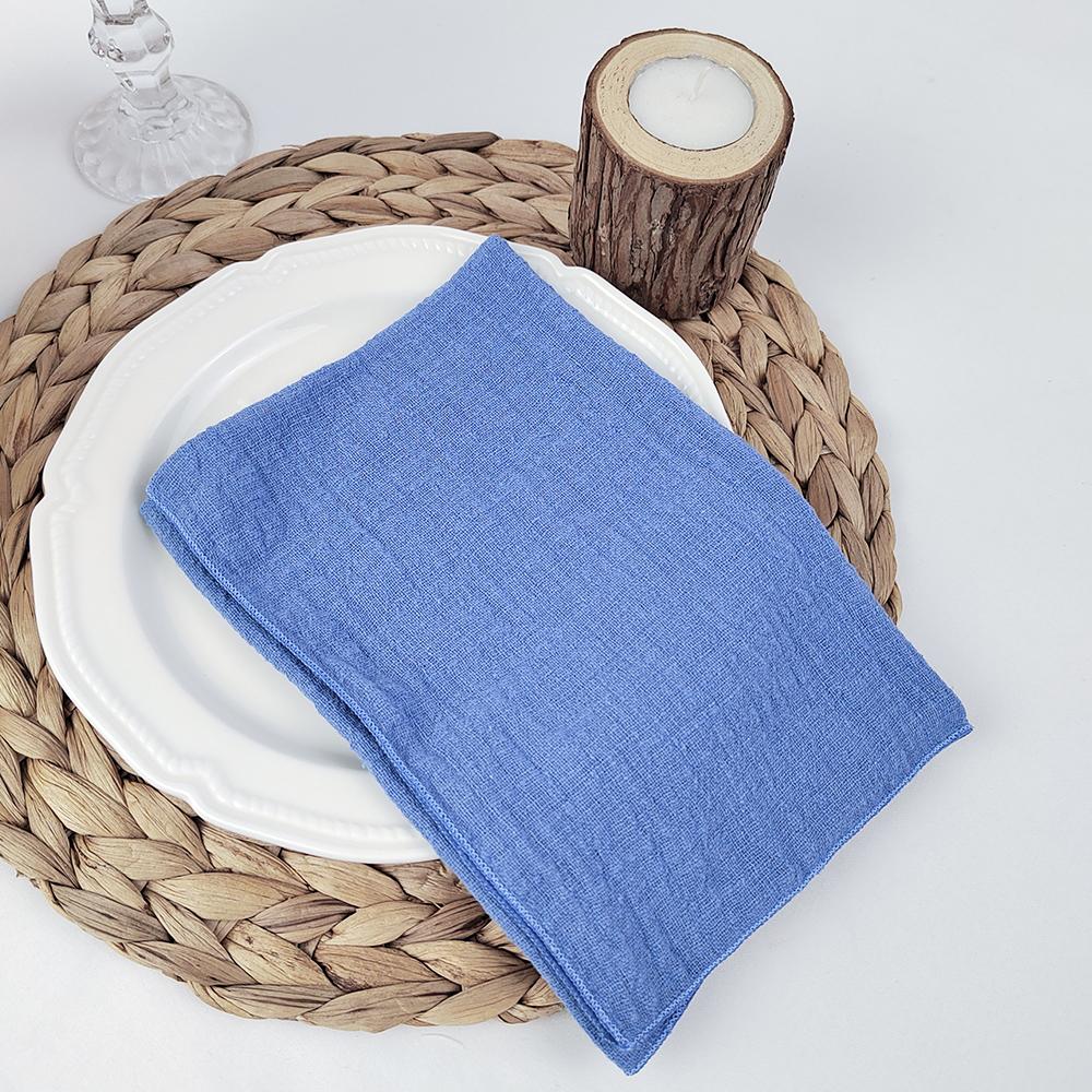Set of 50 Gauze Cloth Napkins 40x40cm Sewn Edge 100% Cotton Fabric Crepe For Dinner Home Party Wedding Napkins Event Designing