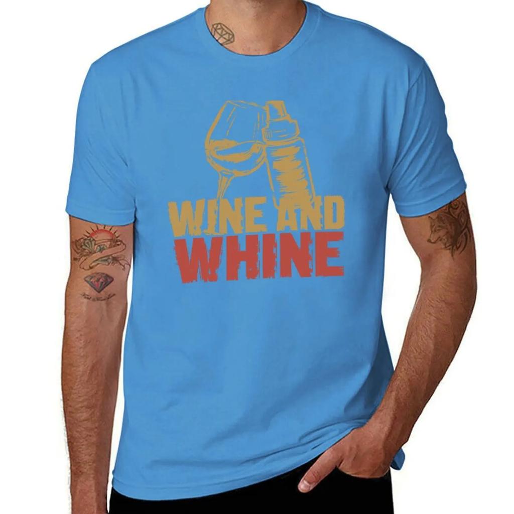 Mothers Day Gift Wine And Whine Mom Gift TShirt Anime T Shirts Vintage Mens T Shirts