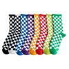 Unisex Socks Funky Harajuku Trend Women Checkerboard Socks Geometric Checkered Sock Men Hip Hop Cotton Streetwear Novelty Soks