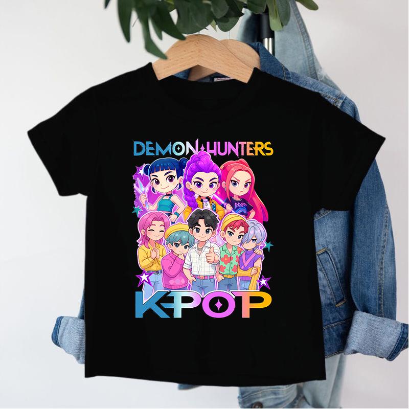 Neu 2026 KPop Dämonenjäger Saja Boys Cartoon Jungen T-Shirt Rundhals Print Mode Lässiges Top Kinder T-Shirt Kinderkleidung