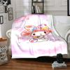 1pc My Melody flowers blanket Lightweight Flannel Throw for Sofa Bed Travel Camping Livingroom Office Couch Chair