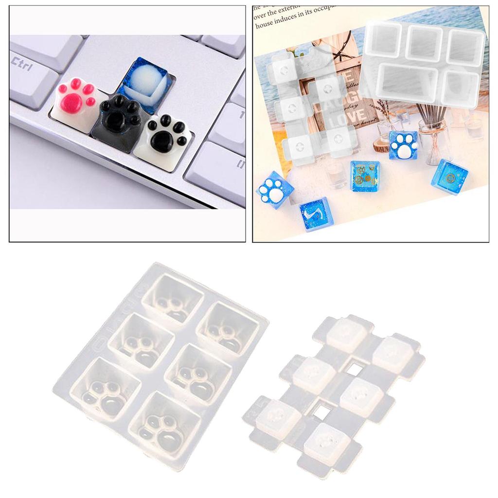 Durable Silicone Mechanical Keyboard DIY Shape Keycaps Cat Claw, ESC, Tab, Caps