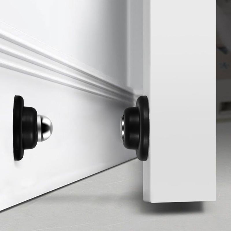 Stainless Steel Magnetic Doorstop Non-Punch Wind-Proof Door Stopper Wall Mounted Floor Mounted Door Holder Door Hardware