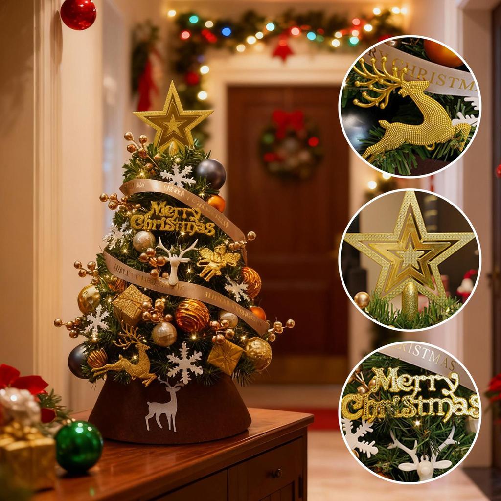 Small Christmas Tree Decoration Centerpieces With Ornaments Desk Christmas Tree For Desktop Office Home Room Holiday Festive