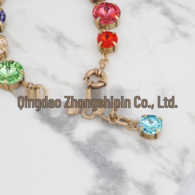 French Niche Colorful Zircon Necklace & Bracelet Set - Women's High-End Retro Choker Jewelry