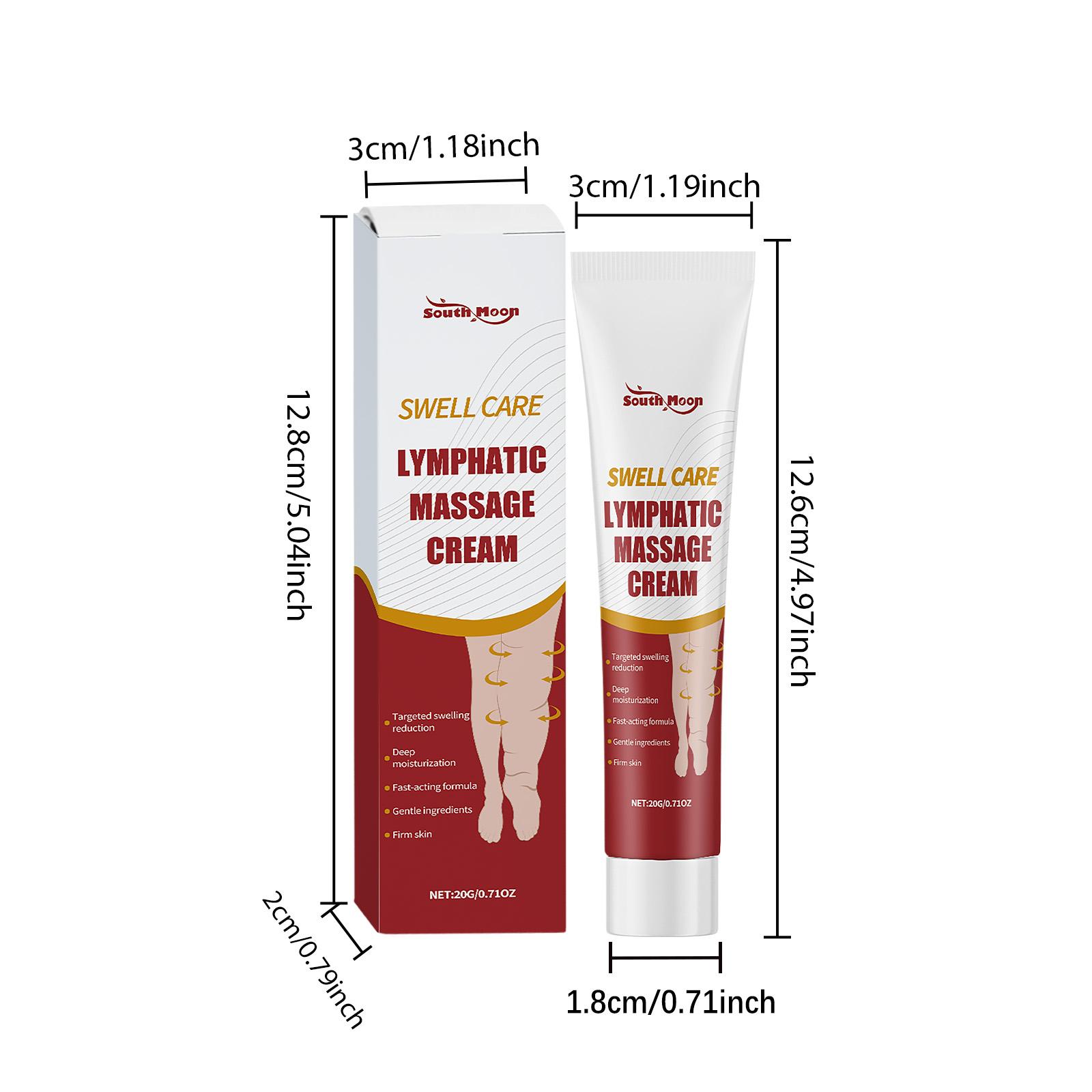 SOUTH MOON Leg Relief Massage Cream 20g Lymphatic Swell Care Foot Edema Swollen Legs Ankles Circulation Body Health Care 20g