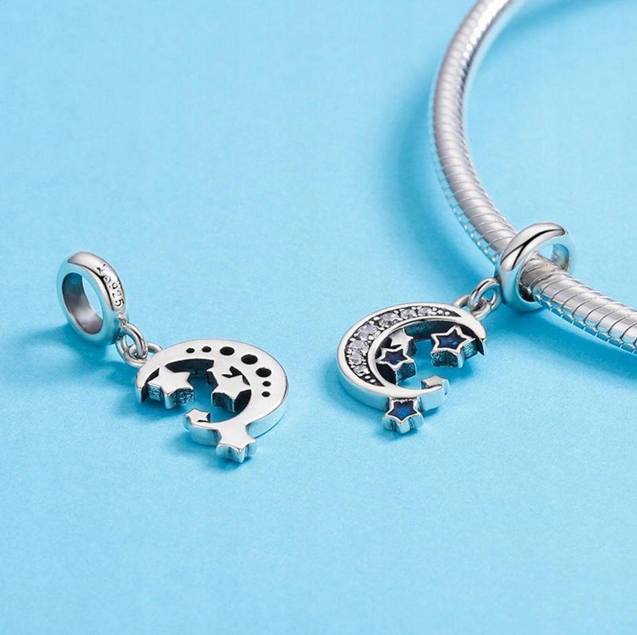 Moon Charms Pr 925 Pendant Bead Charms Stars Night