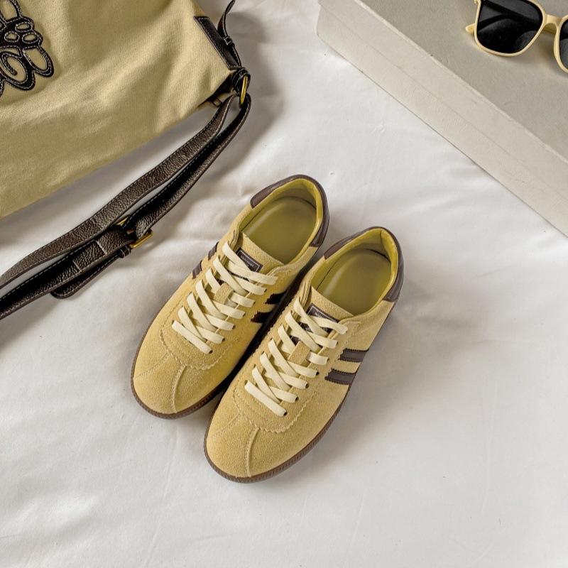 Retro leather German training shoes for women 2025 spring new versatile flat-soled Forrest Gump shoes casual sports low-top board shoes for women