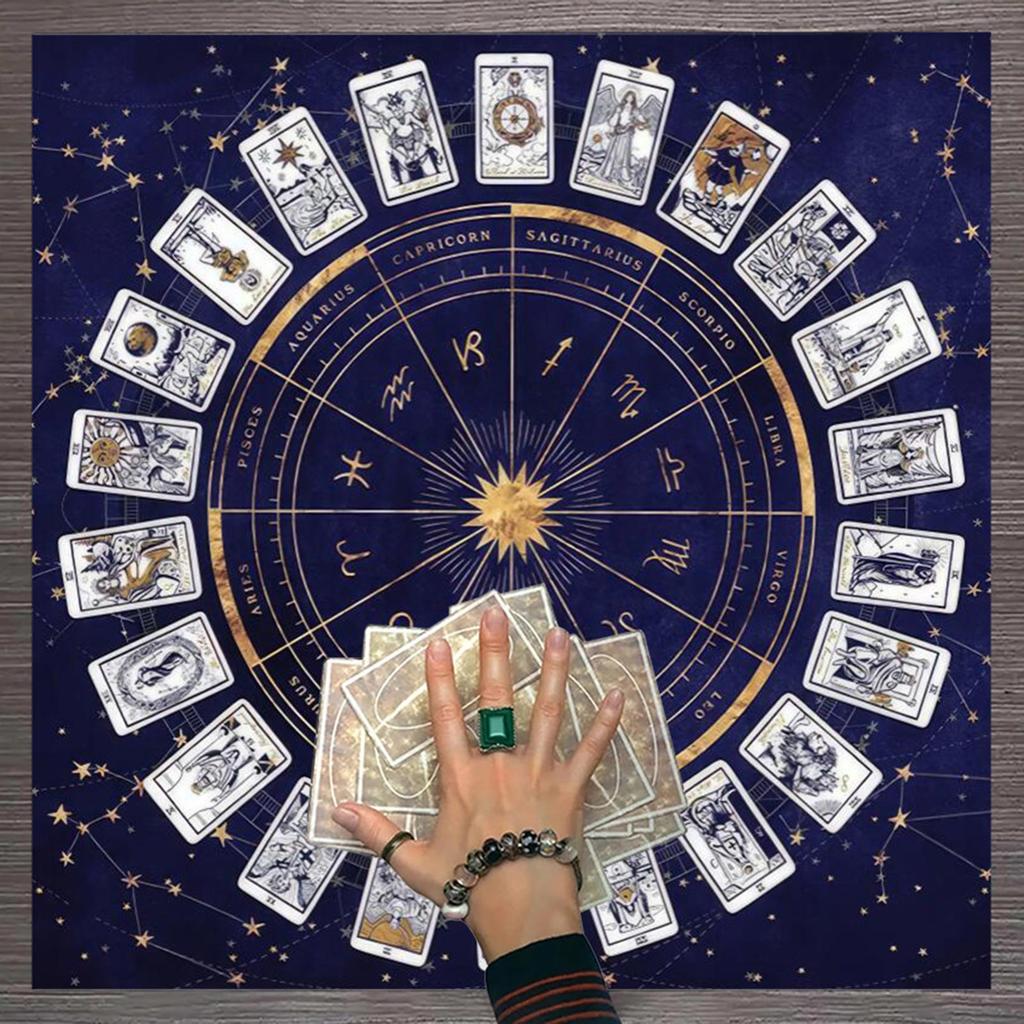 Astrology Tarots Table Altar Cloth Metaphysical Board Game Mat Pendulum Divinations Altar Tablecloth Board Game Card Pad