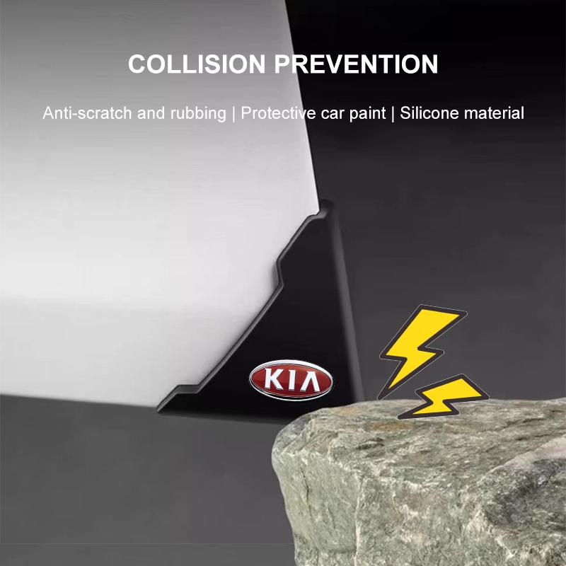 2Pcs Car Door Corner Silicone Cover Bumper Crash Anti-Scratch Protection Sticker For KIA Cerato Sportage R K2 K3 K5 Sorento Sportage R Rio Soul