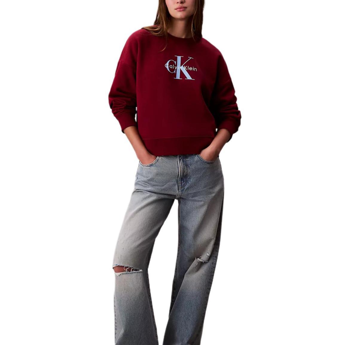 

Calvin Klein Свободный крой, круглый вырез, удобный мягкий свитшот с длинным рукавом, женские топы 47A214G-WFK L
