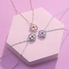 S999 Foot Silver Heartbeat Four-leaf Clover Necklace Women's Magnetic Clavicle Chain Light Luxury Niche Design Birthday Gift for Girlfriend