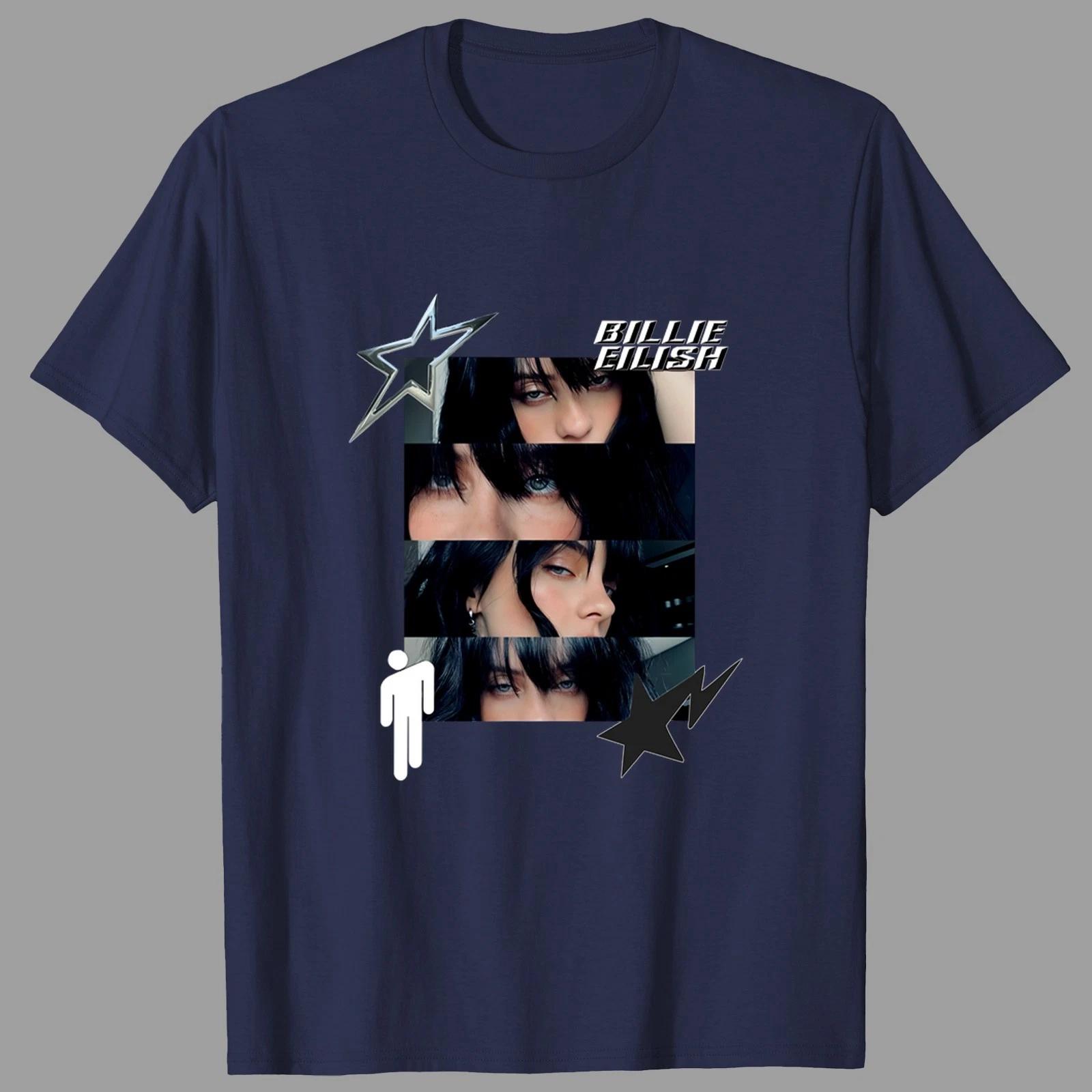 

Billie Eilish Hit Me Hard Music Tour TShirt Multicolors Size S-4XL High-end Luxury Is for Both Men and Women Top Y2k Summer S